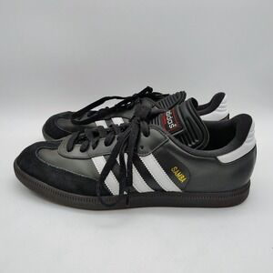 Adidas Samba Classic Black White Leather Sneakers Men's Size 10 Shoes